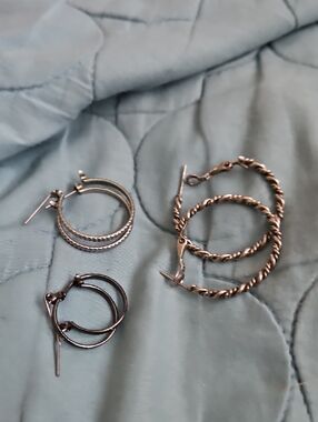 Set Of 3 Hoop Earrings